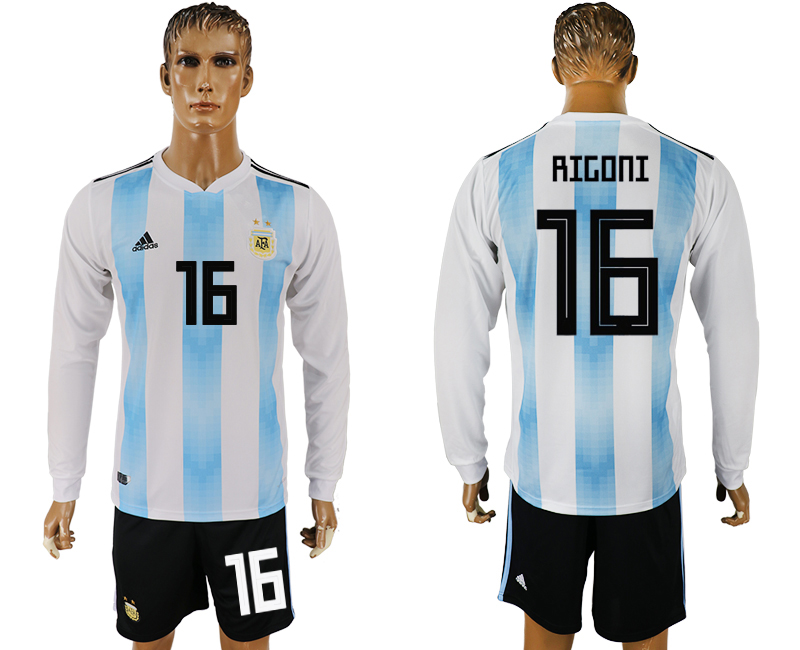 Maillot de foot ARGENTINA LONG SLEEVE SUIT #16 RIGONI  2018 FIFA